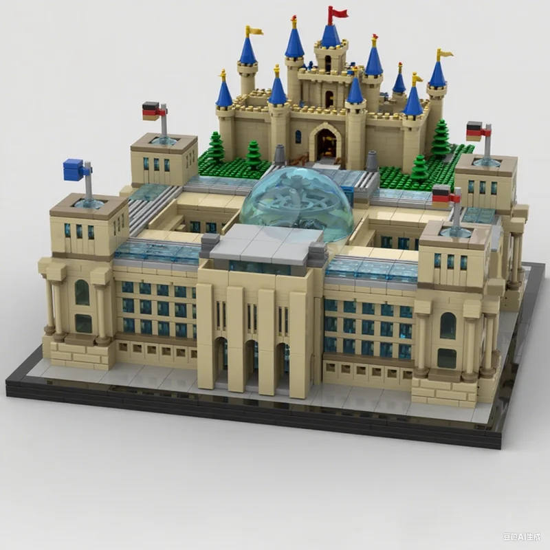 Фото 2380 деталей MOC: Модель Берлинского Райхштата, архитектурный конструктор, игрушка-конструктор, идея для рождественского подарка, креативный DIY-набор для детей №1