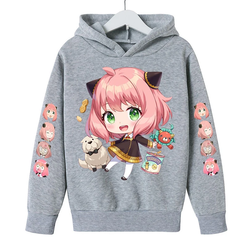 

Anya Forger Cute Girls Hoodies Spring Autumn Children's Clothing Girls Coat Cartoon SPY X FAMILY Printed Kids Sweatshirt Hoodie