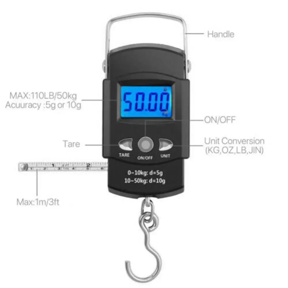 

Digital Portable LCD Electronic Fishing Travel Luggage Hanging Weighing Scale
