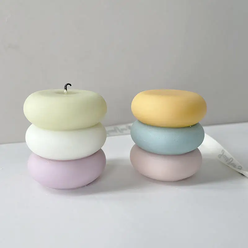 

D0162 Home Decor Creative Three-dimensional Geometry DIY Cylindrical Silicone Mold Three-connected Disc Silicone Candle Molds