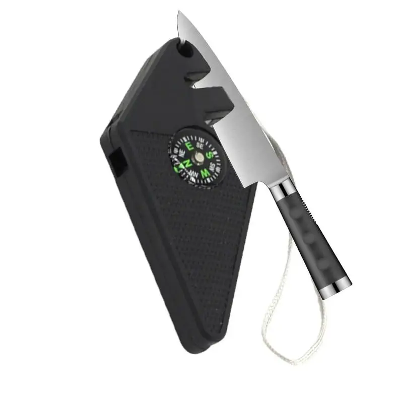 

Pocket Sharpener Portable Blade Sharpener With Compass Sharpening Rod Garden Tools Camping Sharpening Stone For Grinding Quickly