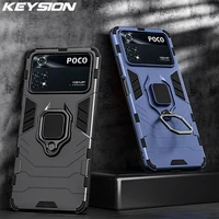 keysion shockproof case for xiaomi poco x4 pro 5g m4 pro x3 nfc m3 f3 gt stand phone back cover for xiaomi mi 11 lite 10t 11t