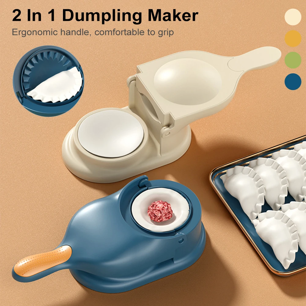 

2 In1 Dumpling Maker DIY Kit Wrapper Presser Manual Labor-Saving Ravioli Empanadas Dough Skin Molder Machine Kitchen Gadgets