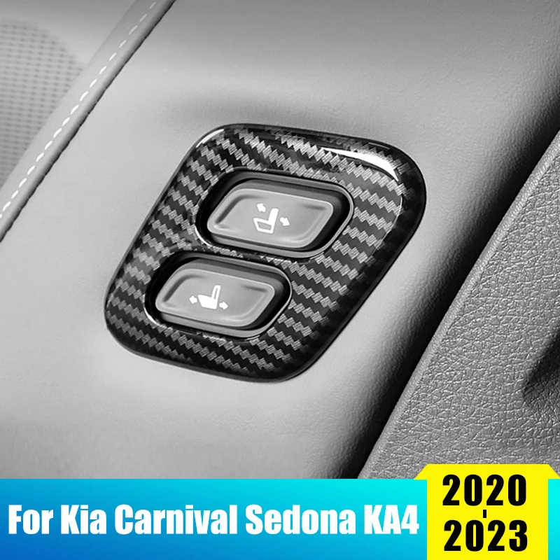 

High Quality Car Seat Adjustment Switch Button Trim Cover Stickers For Kia Carnival Sedona KA4 2020 2021 2022 2023 Accessories