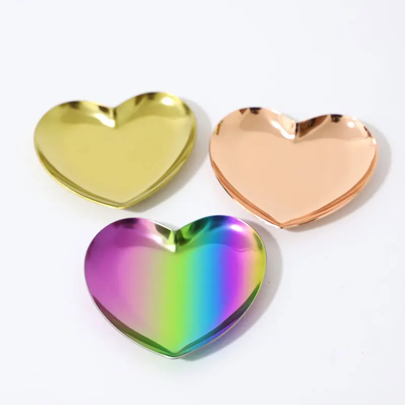 

Metal jewelry ring plate stainless steel heart-shaped jewelry plate bear jewelry collection plate