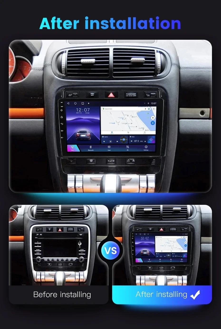 Автомобильный радиоприемник Android 11 для Porsche Cayenne 1 2006-2009 мультимедийный видеоплеер