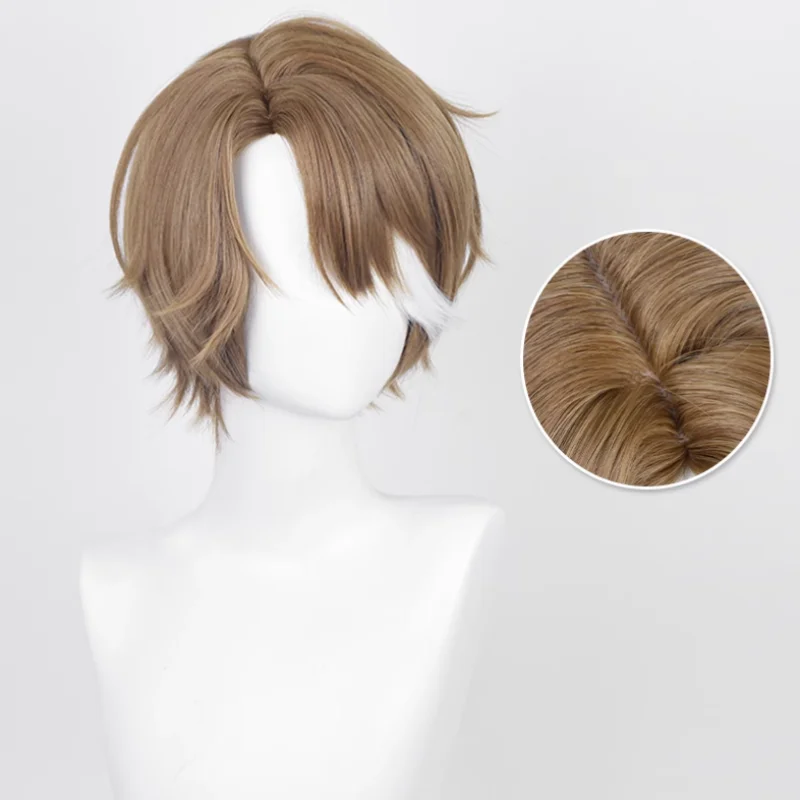 Парик для косплея Game Honkai: Star Rail рант Янг коричневый короткие волосы термостойкий