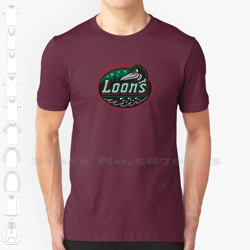 

Great Lakes Loons Logo Casual T Shirt Top Quality Graphic 100% Cotton Tees