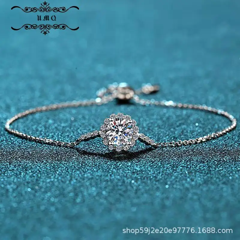 

Женский браслет из стерлингового серебра S925, 1 карат, Mo, браслет из тутового камня, круглый мешок, звезды, луна, муллитовый камень