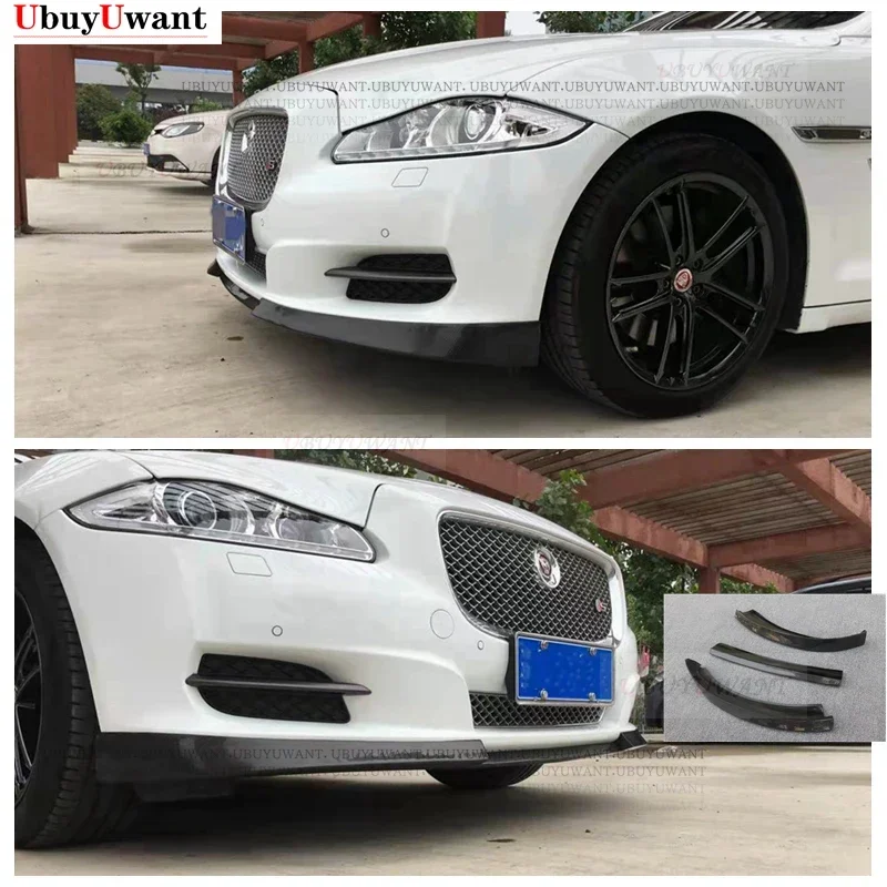 Для Jaguar XJ XJL глянцевый черный автомобильный передний бампер сплиттер для губ