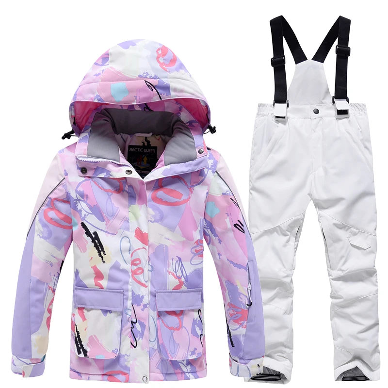 

New Children Clothing Set Boys Girl Kids Snowboard Ski Suit Waterproof Outdoor Sports Jacket Pants Cartoon Clothes Snowsuit Teen