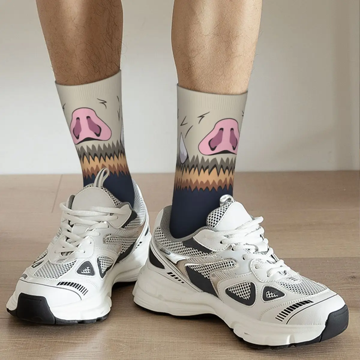 Сумасшедший дизайн Hashibira Inosuke аниме футбольные носки Demon Slayer длинные из