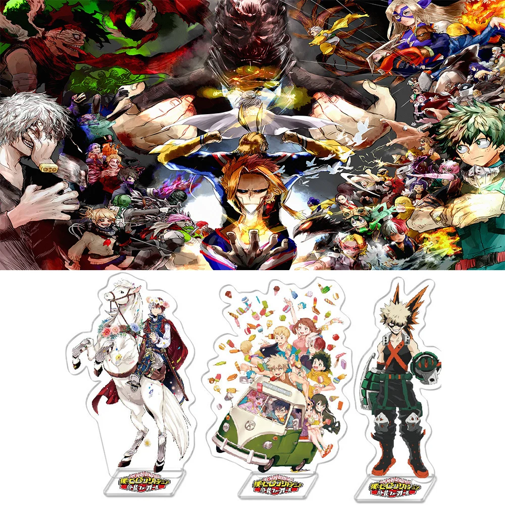 Anime My Hero Academia Acrylic Stand Figure Cartoon Todoroki Shoto PVC Bookshelf Table My Hero One's Justice Decoration Gift