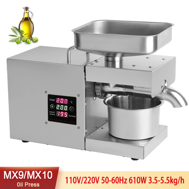 

MX10 Stainless Steel Oil Press Commercial Oil Press Hot and Cold Oil Extraction Machine Peanut Flax Seed Olive Kernel Oil Press