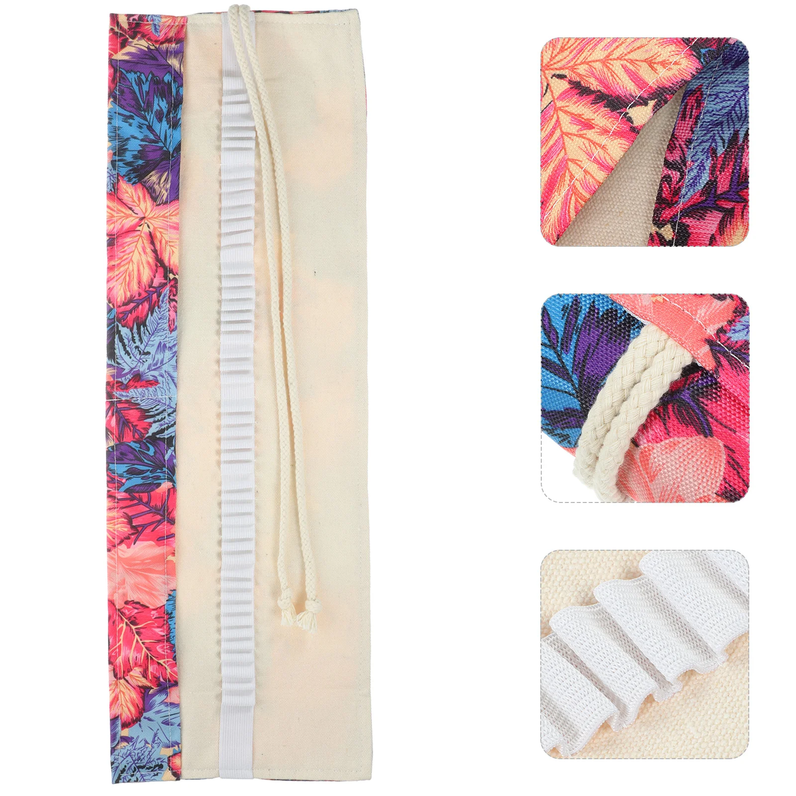 

48 Slots Printing Brush Holder Durable Canvas Holder Rollup for Artist Watercolor Oil Brush Tools Pens Stand