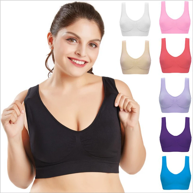 

Sports Bra Breathable Anti-Sweat Shockproof Fitness Women Seamless 3XL Oversize Sprot Bras Yoga Gym Running Sport Workout Top