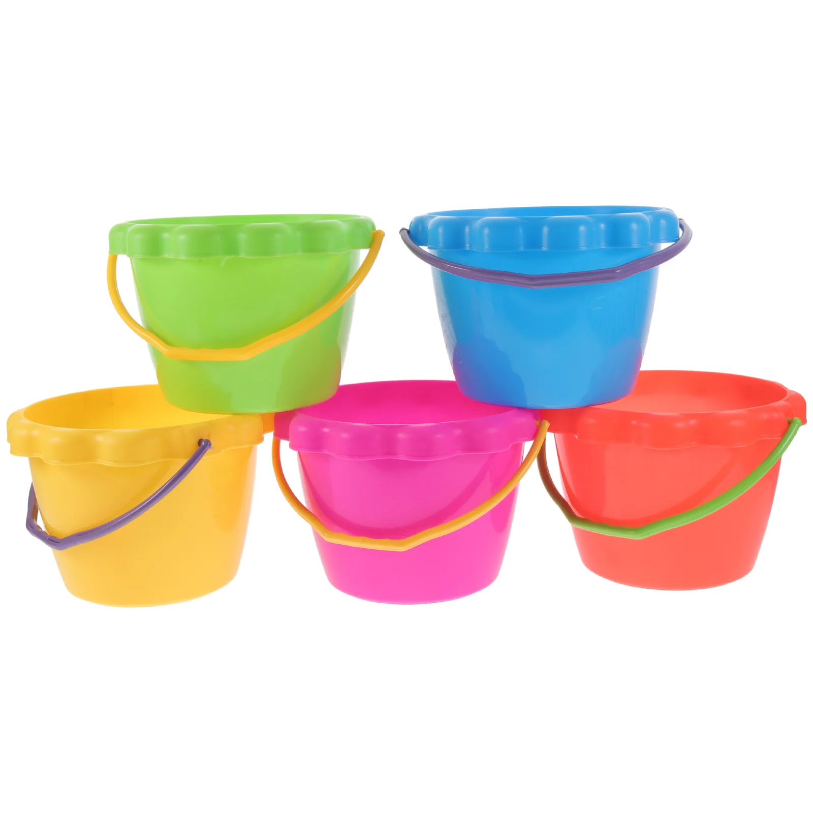 

5 Pcs Toy Beach Bucket Fishing Toys Bath Toddlers Plastic Sand Holders Playing Tools Kids Buckets Playthings