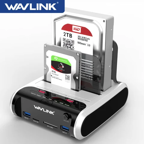 Wavlink SATA HDD 2,5 "3,5" внешний жесткий диск USB 3,0 док-станция 5 Гбит/с офлайн клон кард-ридер для жесткого диска корпус