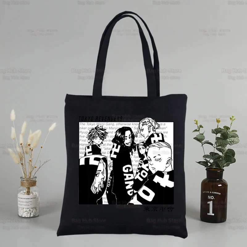 

Tokyo Revengers Canvas Shoulder Chifuyu Matsuno Tote Bag Handbags Eco Reusable Manji Mikey Draken Anime Shopping Bag Ulzzang