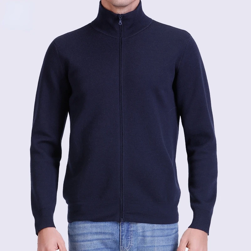 

Spring Men Knitted Cardigan Long Sleeve Turtleneck Warm Wool Jacket Casual Knitwear Sweater Coat Boys Zip Up Knit Top Male