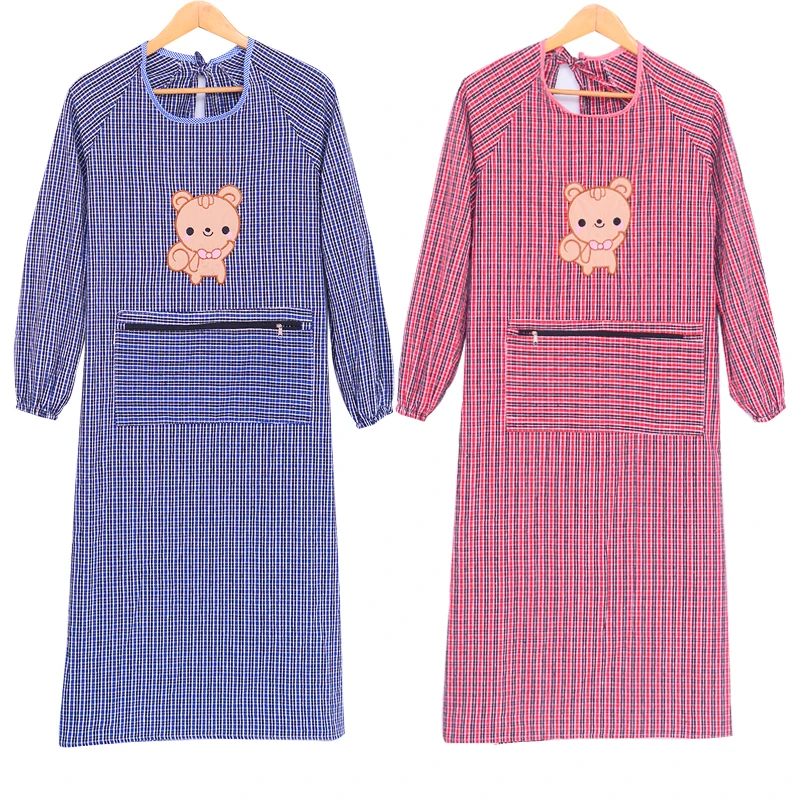 

Грубая ткань из чистого хлопка Корейская версия модный Кухонный Фартук с длинным рукавом комбинезон для взрослых мужчин и женщин домашний ...