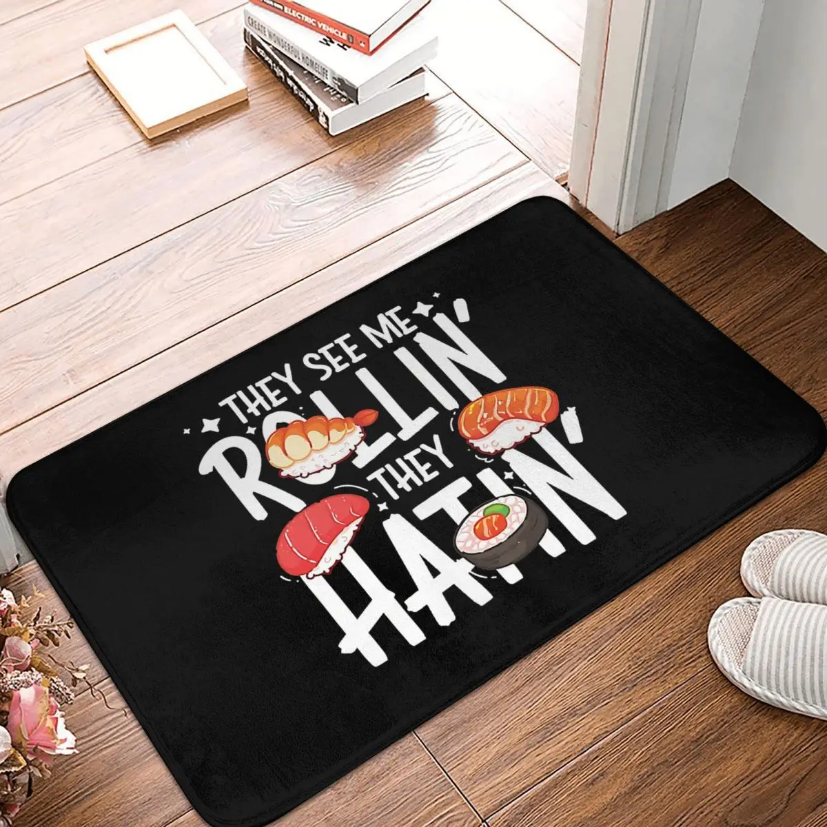 

Sushi Food Anti-Slip Doormat Bath Mat They See Me Rollin Balcony Carpet Welcome Rug Home Decorative
