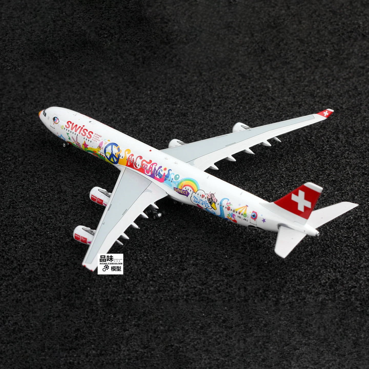Фото AViation 1:400 Swiss Air A340-300 HB-JMJ Модель самолета Литой под давлением сплав Классические игрушки Сувенирные подарки Коллекция Статический дисплей №4