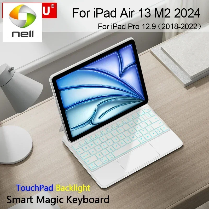 Магнитная волшебная клавиатура для iPad Air 13 дюймов 2024 M2 Смарт-чехол планшета Pro 12 9 M1