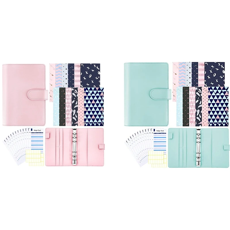 

Budget Cash Envelope System A6 PU Leather Binder Set For Planning Notepad
