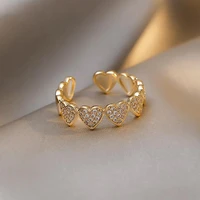 2022 new korean fashion simple sweet romantic love adjustable ring net red street photo engagement women jewelry ring