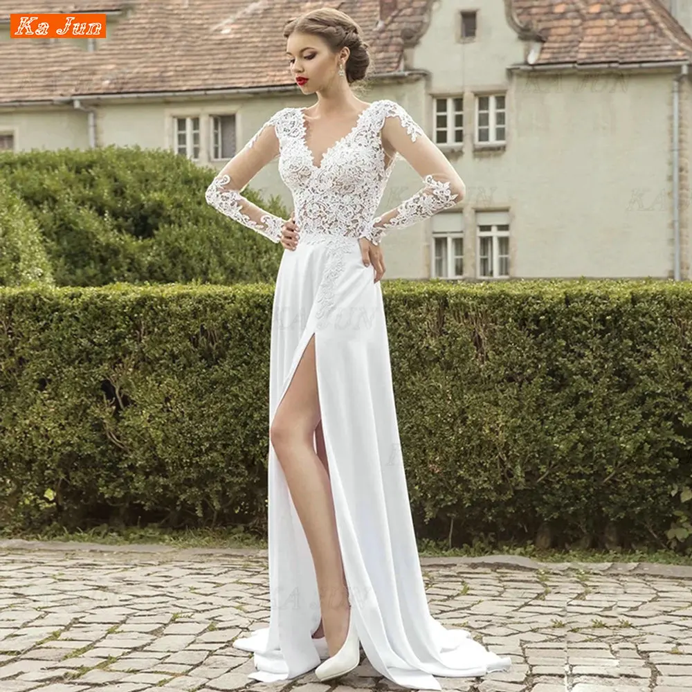 Купи Boho Bride Gowns Wedding Dress for Women 2022 Vestido De Noiva Backless A-Line Plus Size Robe De Mariée Bridal Tulle Mariage за 5,557 рублей в магазине AliExpress