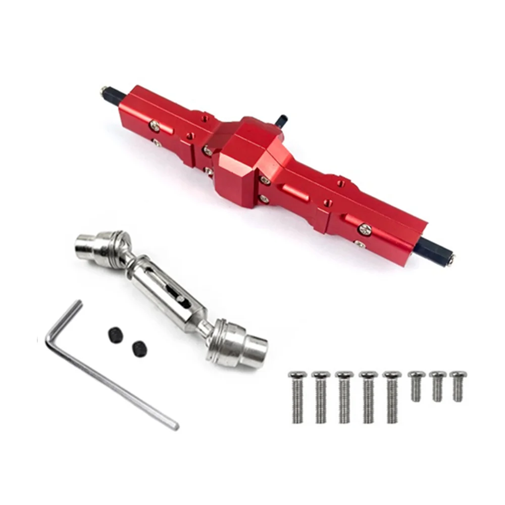 

for WPL D12 1/12 RC Car Upgrade Parts Metal Rear Bridge Axle Gear Box with Drive Shaft Replacement Accessories Red