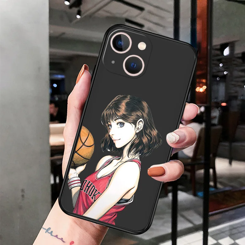 Чехол для Телефона iphone 16Plus XR XSMax 15 14 13 12 11 16 Pro Max Mini 7 8 Plus 15Pro Slam Dunk черный мягкий