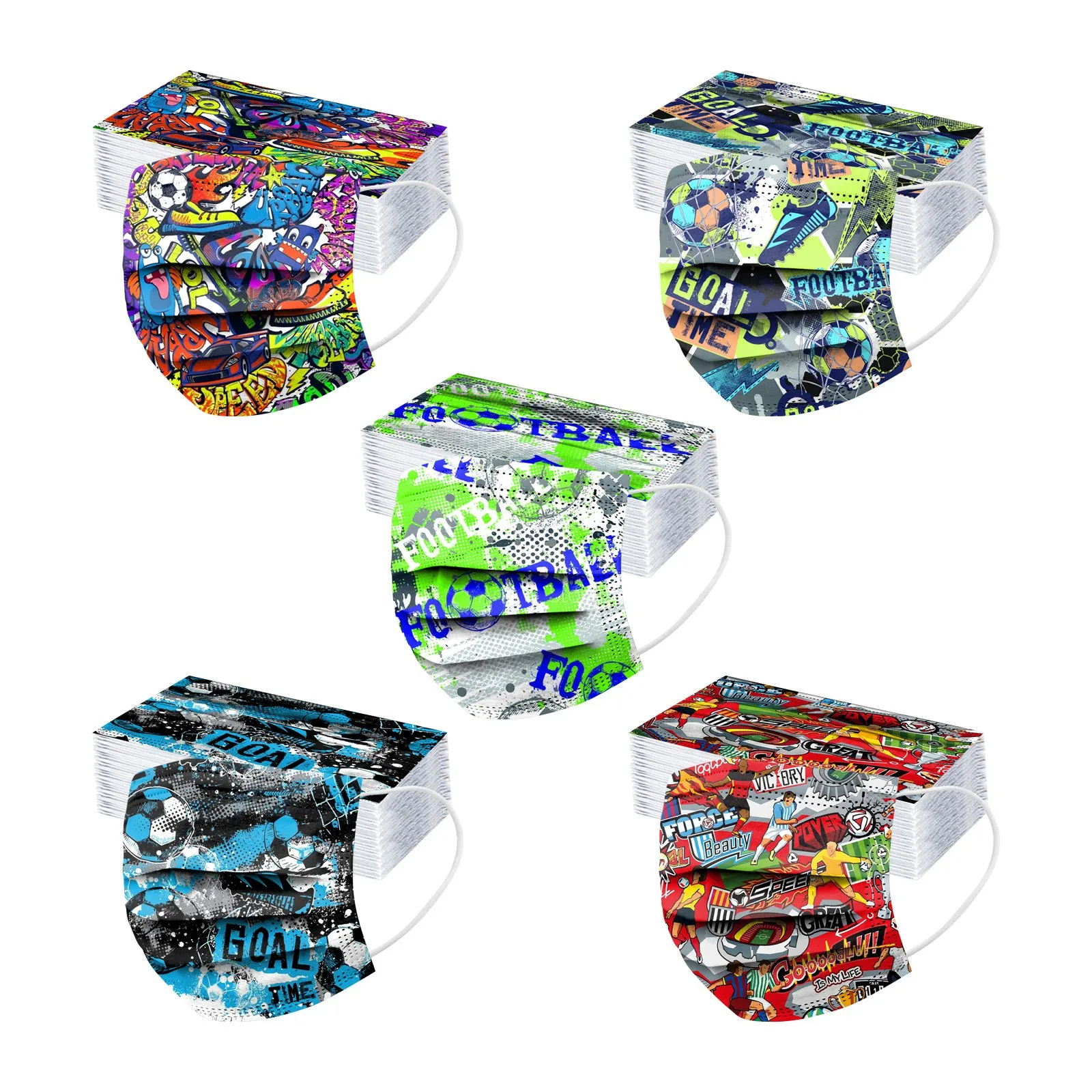 50 шт. Одноразовые 3-слойные защитные маски для лица 4-12 дюймов