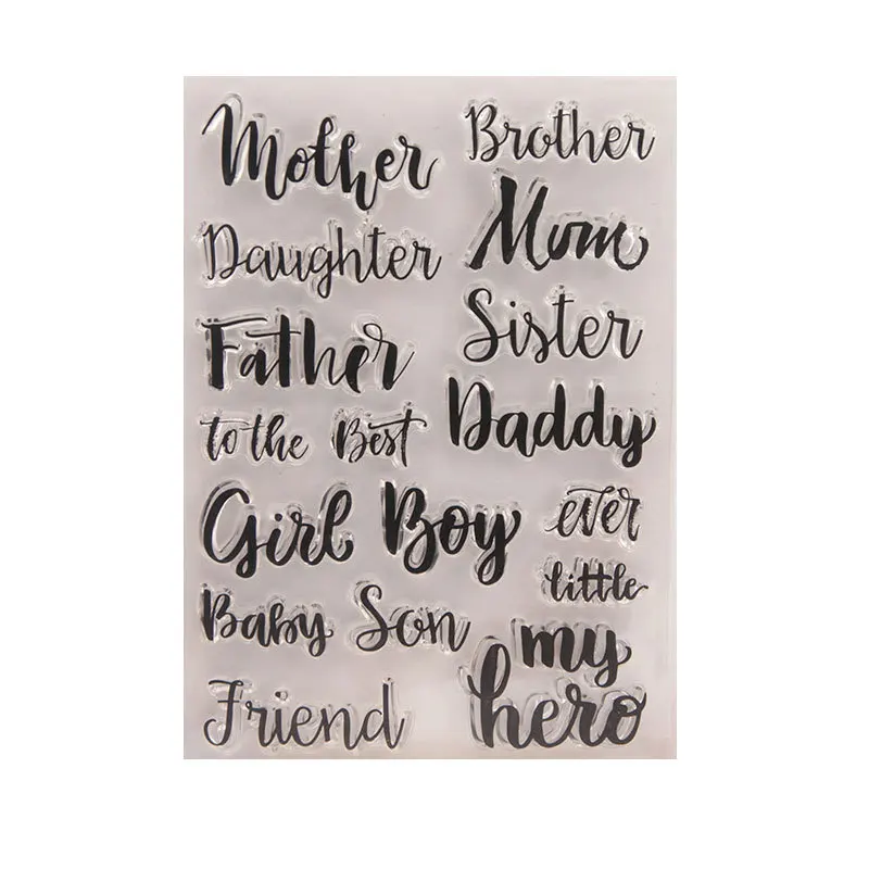

English Letter Blessing Words Transparent Silicone Seal DIY Hand Ledger Photo Album Diary Stamp Finished Product Stamp Christmas