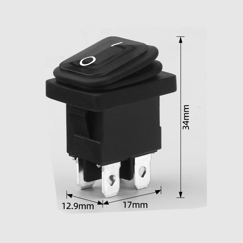 

1 шт. водонепроницаемый кулисный переключатель 4-контактный ВКЛ-ВЫКЛ 6А 250 В 13x19 мм с кнопкой освещения