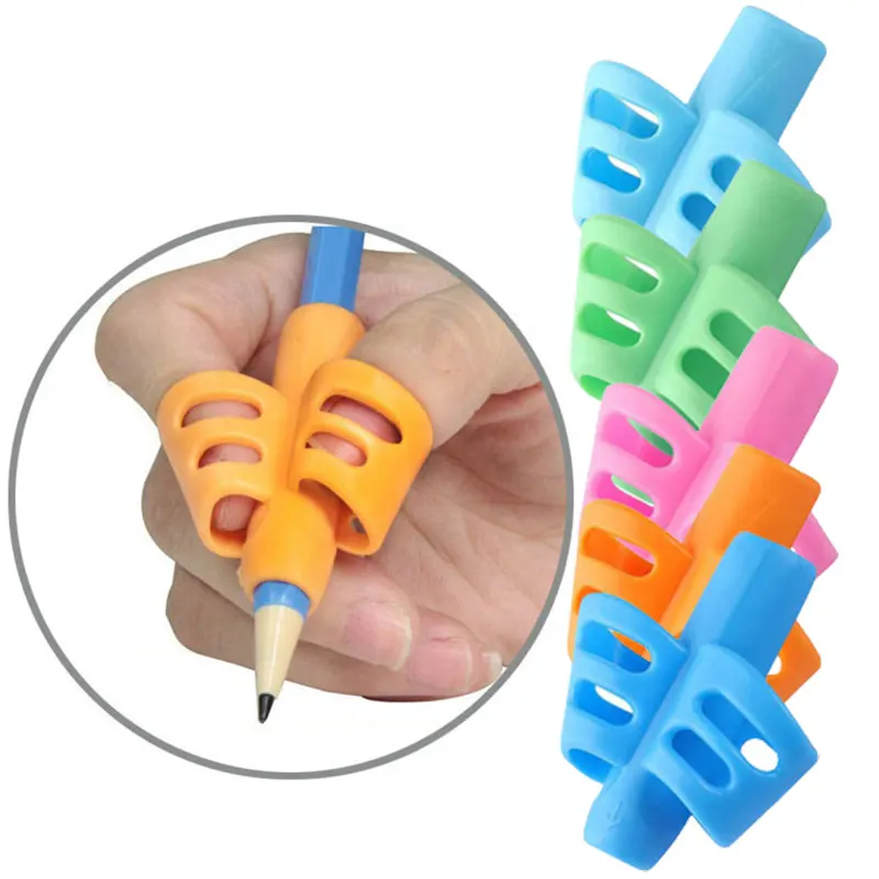 Grasp Two-finger Gel Pen Grips Children Writing Training Cor