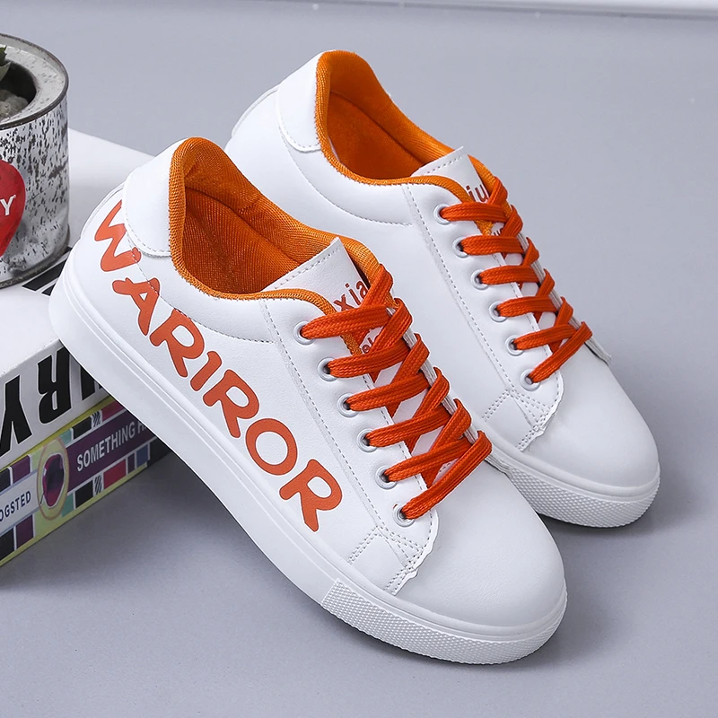 

Sports shoes women's white shoes 2022 new spring and autumn breathable thick-soled casual shoes student PU surface flat shoes