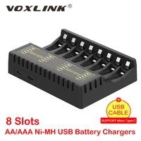 voxlink new battery chargers 8 slots ni mh aa led rechargeable batteries usb type c charging battery for remote control camera