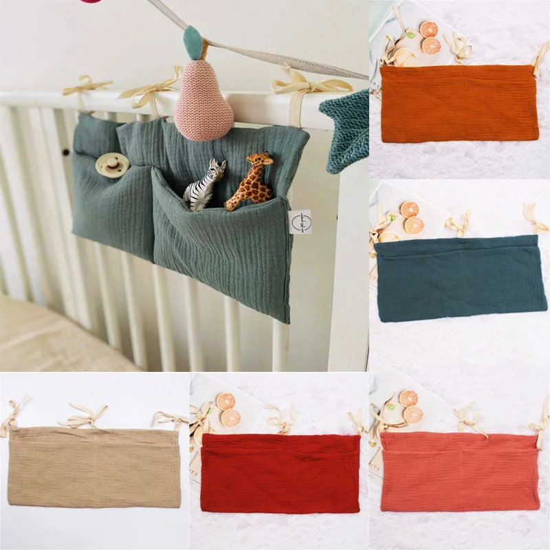 

Baby Crib Storage Bag Multi-Purpose Newborn Crib Hanging Bag For Diaper Nappy and Toy Storage Organizer Baby Accessores