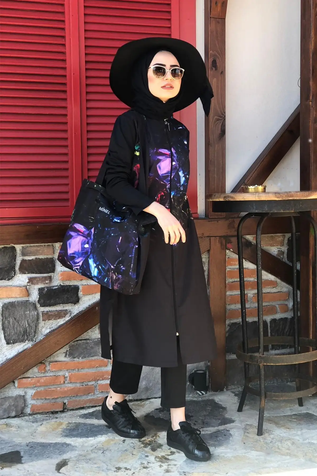 

Women's Black Printed Fully Covered Hijab Swimsuit Set of 2