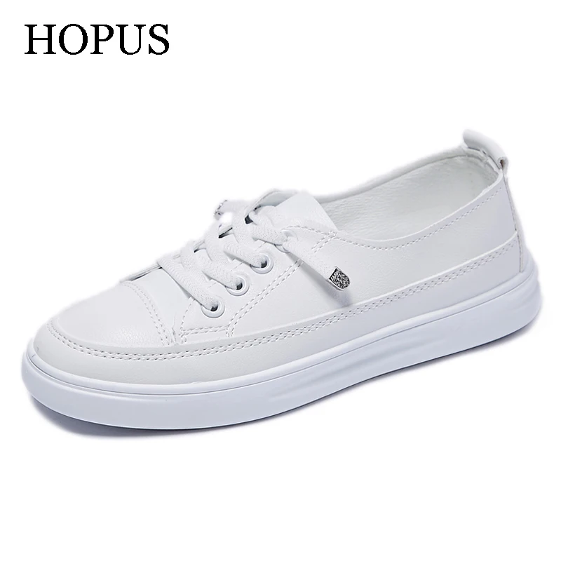 

HOPUS Shoes Woman Spring Summer 2022 Trend Korean Style Casual Woman Shoes Soft Breathable Low-cut Flats White Sneakers Light