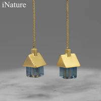 inature natural stone house on the cloud drop earrings for women 925 sterling silver long tassel earring fine jewelry gift