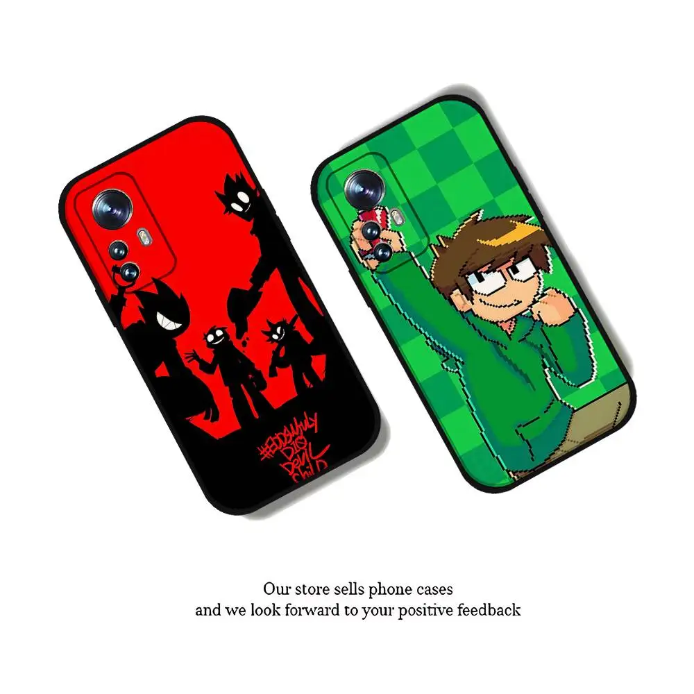 Фото Чехол для телефона с изображением аниме E-Eddsworld для Xiaomi 11 12 Redmi Note 11 5G 8T 9A 9 10T Note 8 9 12SUltra, противоударный, тонкий, черный, чехол №2