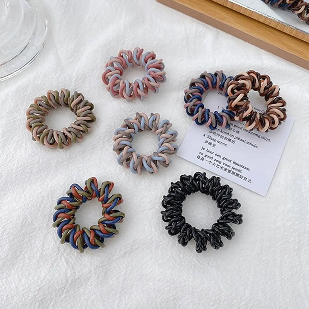 

Korean Fashionable Elastic Multi-color Braided Telephone Wire Hair Ring head Rope Durable Female Spring Hair Band Headdress