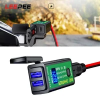 motorcycle usb charger 12v sae to dual usb fast charging adapter for phone3 1a4 8a type c usb portvoltmeter for moto