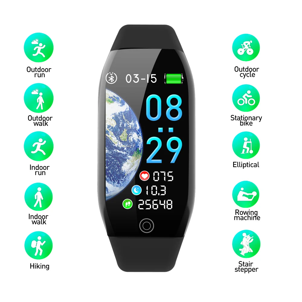 Фото Умный браслет Bigwei 1,14 дюйма, цветной экран, пульс, кислород в крови, Bluetooth, спортивные часы, фитнес-трекер, умный браслет для здоровья №3