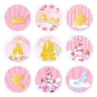 kk136 180pcs 1 5inch cartoon sweet princess castle rainbow party stickers for kids room children decoration decals diy labels