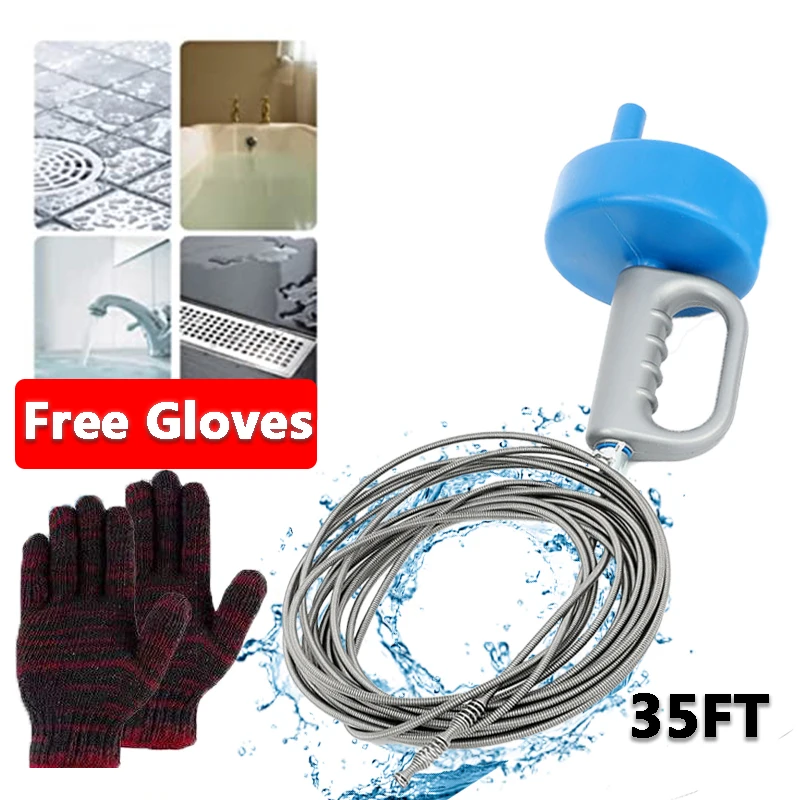 Сливная труба для раковины 35 футов с пружинным шнеком стальная сливная очистка