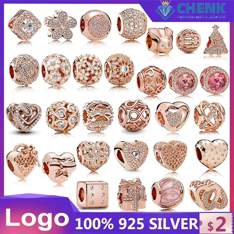

B26 781269c01 925 Sterling Silver Charm 788679c00 Rose Beaded Openwork Chinese Factory Original Wholesale Charms For Jewelry